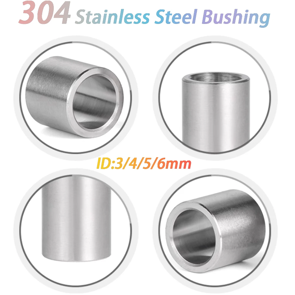 304 Stainless Steel Bushing M3 M4 M5 M6 Unthreaded Standoff Spacer Washer Round Hollow Gasket Sleeve OD 5-16mmnized