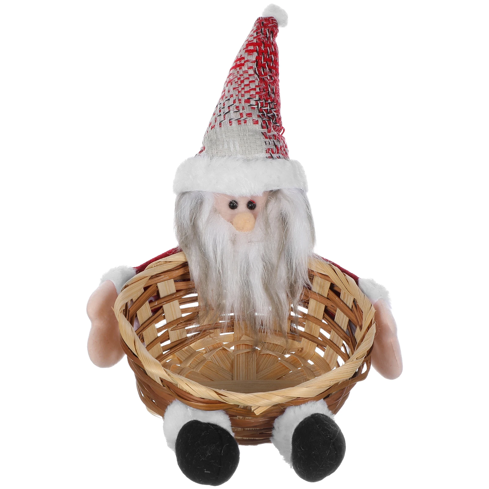 

Charming Christmas Storage Basket Woven Design for Cookies and Sweets Bread Basket Alternative Christmas Table Decoration