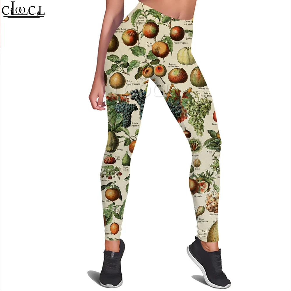 CLOOCL Retro Women Legging Ripe Fruit Pattern 3D Printed Trousers High Waist Stretch Fitness Seamless Leggings Dropshipping