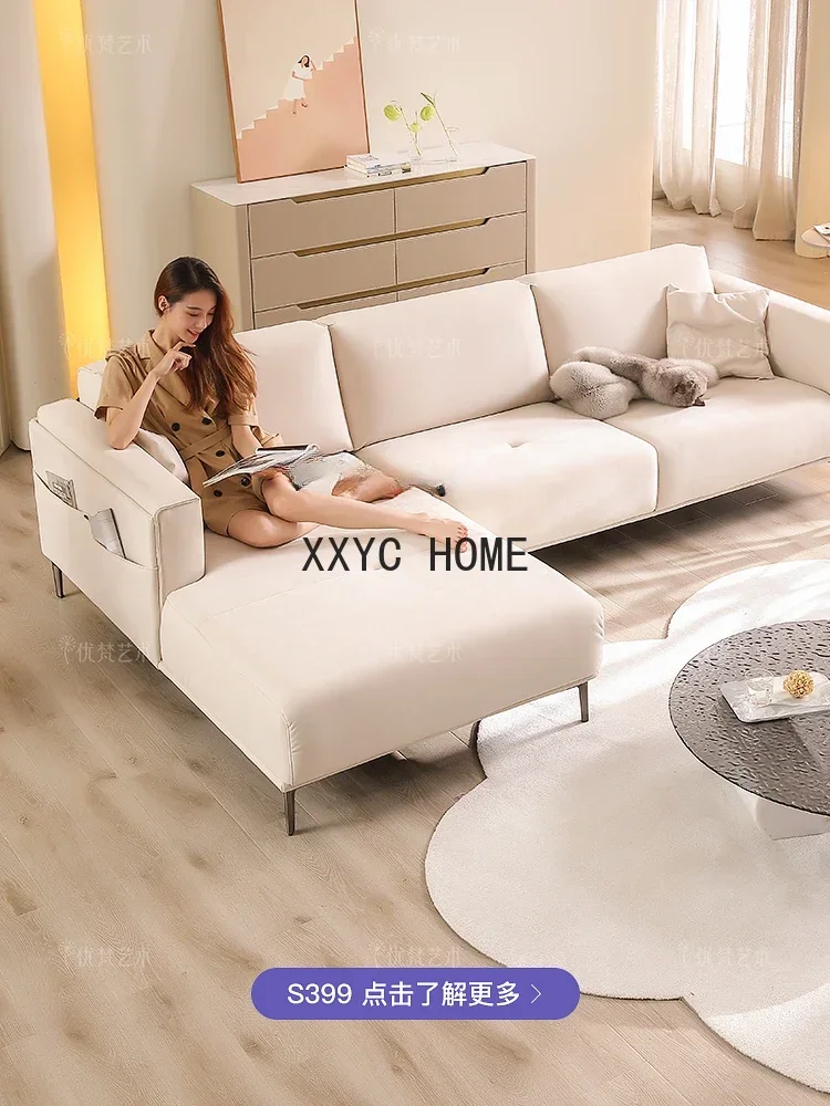 Straight-Row Fabric Italian-Style Light Luxury Sailing Sofa