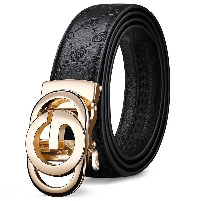 Breedte 3.4Cm Heren Riemen Luxe Beroemde Lederen Mannenriemen Voor Heren Jeans Hoge Kwaliteit Designerband Merk Gesp Riem