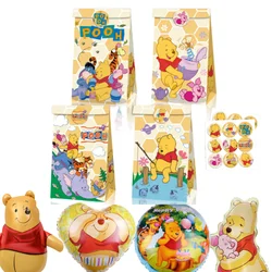 Cartoon Winnie The Pooh Portable Candy Box Baby Shower Birthday Party Gifts Pig Balloons Set First 7th 5th Number Globos