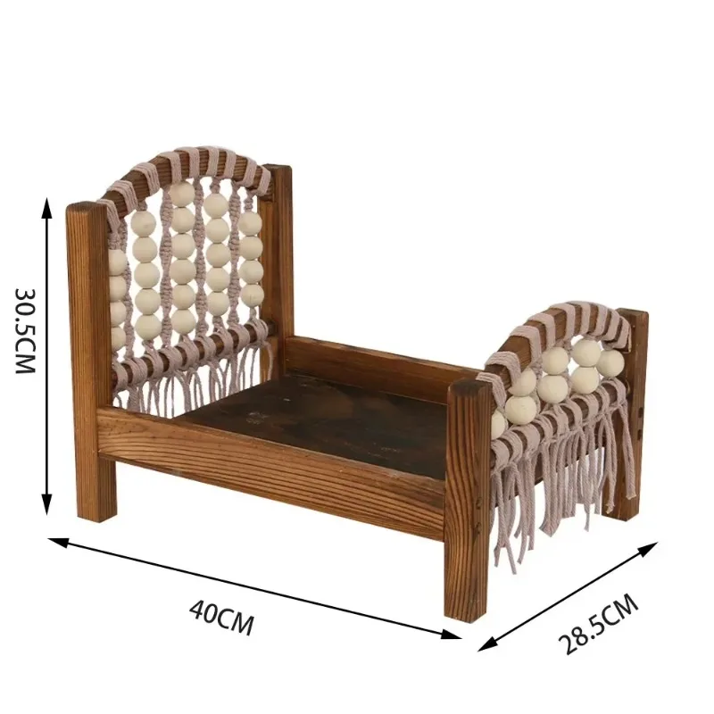 Infant Photography Retro Handmade Bed Frame Newborn Pose Prop Furniture For Baby Boy Girl Studio Shooting Scene Decor Accessory view 6