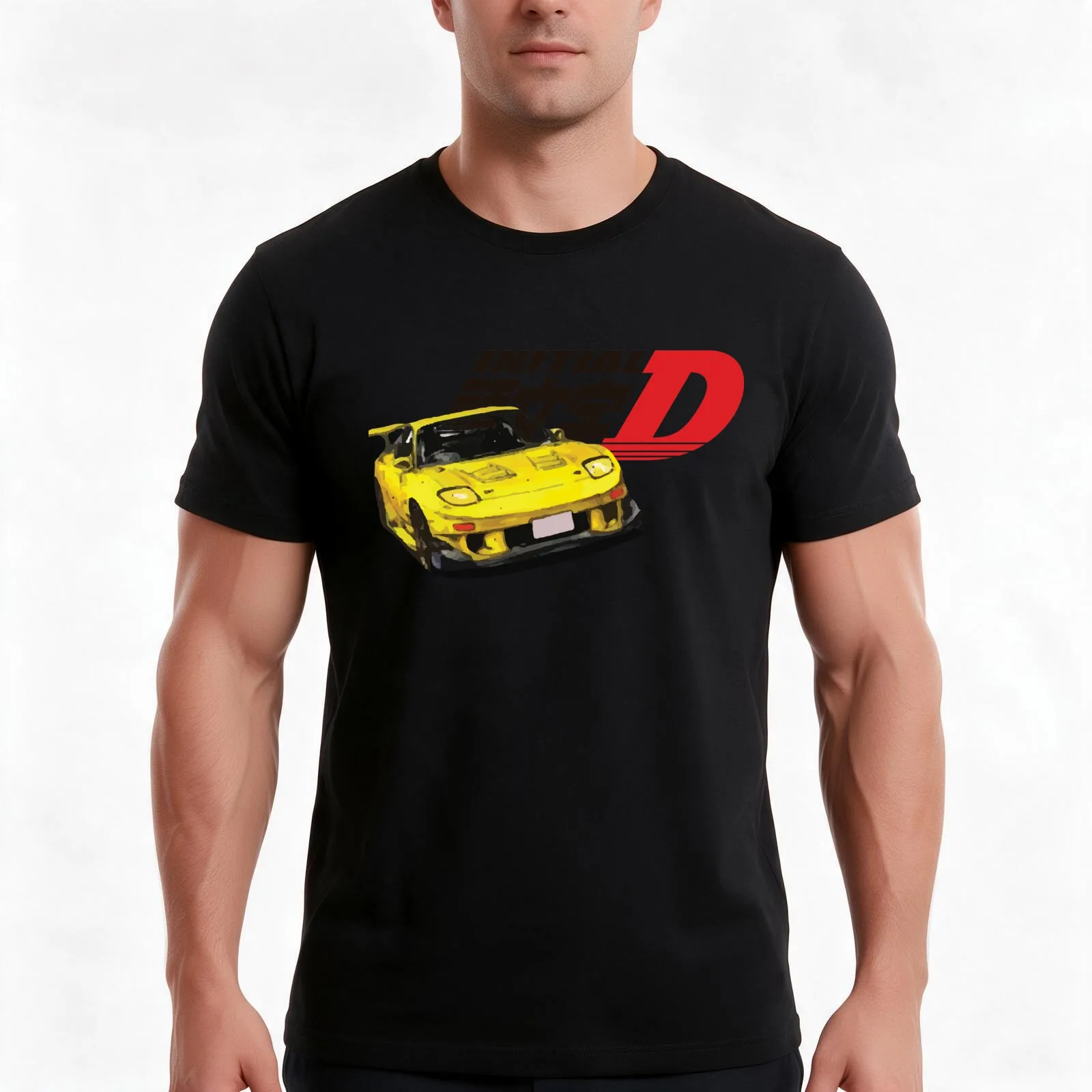 INITIAL-D KEISUKE RX-7 T-Shirt, Summer Casual Cotton Tee, Oversized Streetwear Tops, Vintage Graphic Print, Unisex Men Women