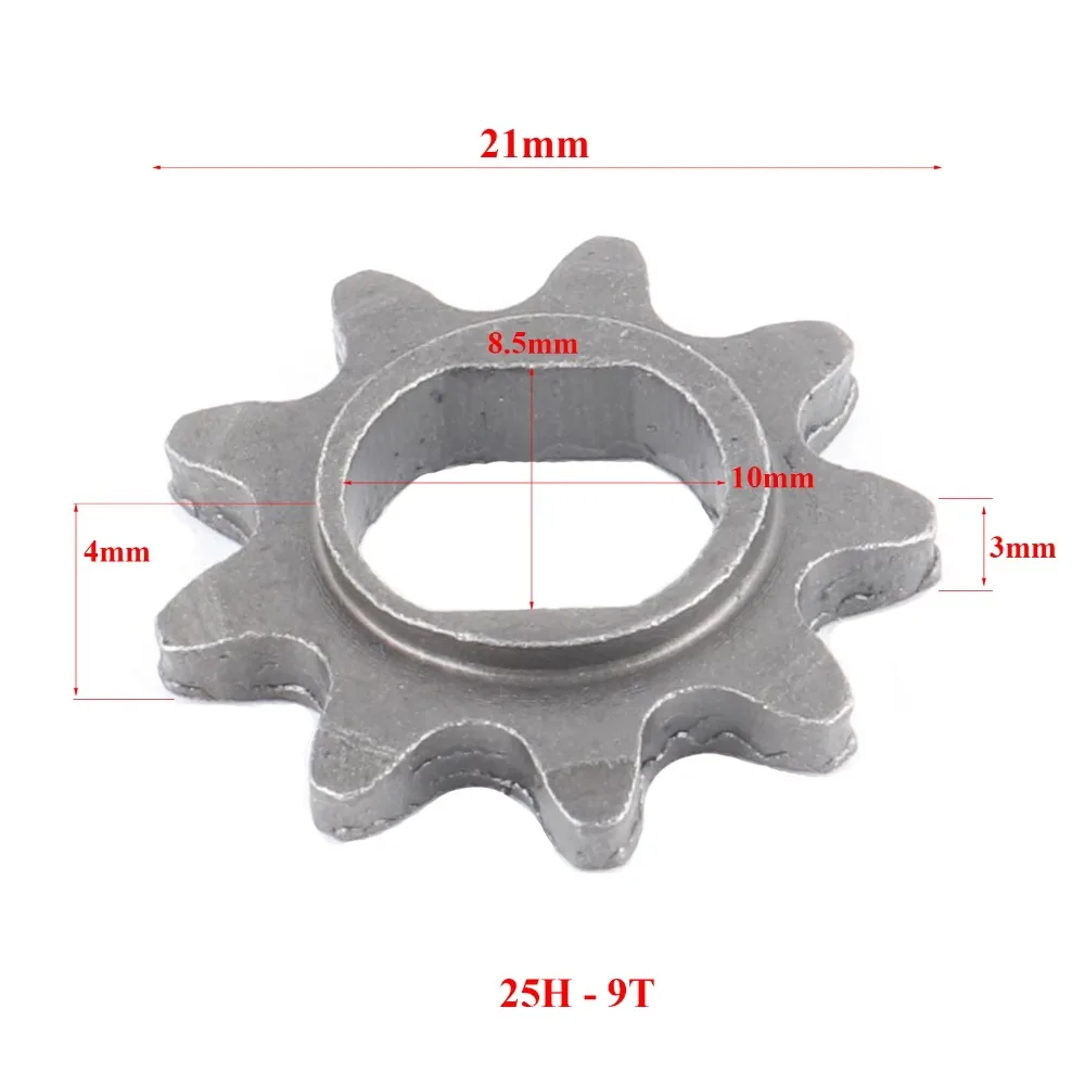 New Electric Scooter 9T 11T 13T 14T 25H H/D-Shaped Sprocket For 25H Chain Motor Pinion Gear DC Motor With 10mm Inside Diameter