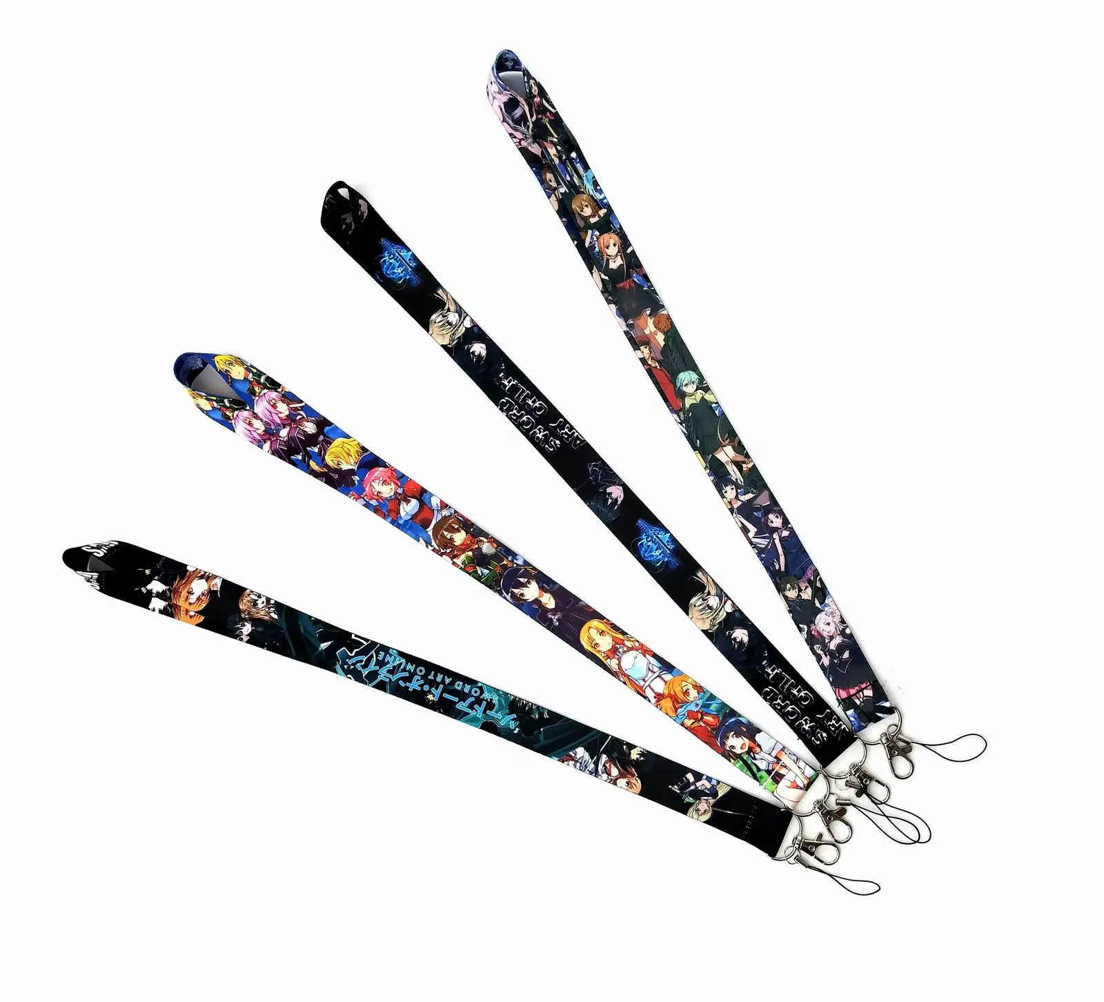 20pcs Cartoon Japanese Anime Neck Strap Lanyard keychain Cell Phone Strap ID Badge Holder Rope llaveros Keyring Accessory H-09