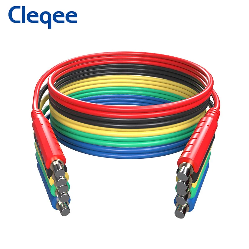 Cleqee-Cables de prueba de silicona magnética, puente magnético de bajo voltaje, Cables de 1M para prueba de HVAC, 30VAC 5A, T10005, 6 uds.