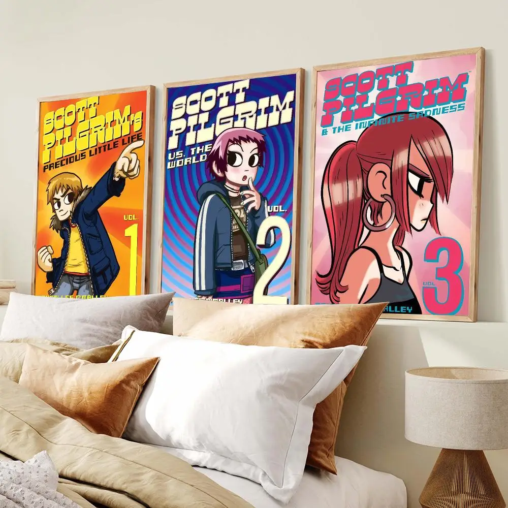 Anmie S-Scott Pilgrim Poster PP Wall Art Prints Poster for Dorm Room Apartment Home Office Room Decor Gift Waterproof