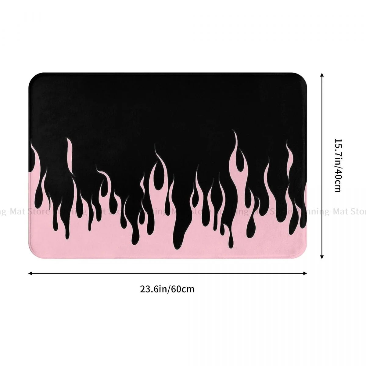 Goth 1980s Subculture Rock Romance Bath Mat Pink Flames Doormat Kitchen Carpet Entrance Door Rug Home Decor