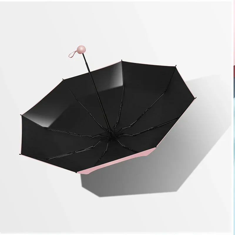 Five-holding sun umbrella sun protection UV folding umbrella female sunshade rain dual-use capsule compact portable pocket