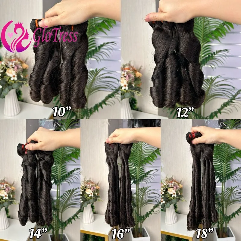 

100g Natural Color Fumi Spring Curly Human Hair Weaving Bundle1PC 10-18 Inch Brazilian Virgin Remy Double Weft Hair Extensions