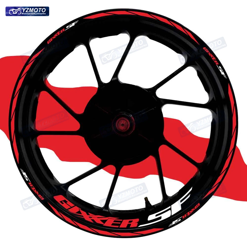 

For GIXXER SF Motorcycle 17 Inch Front And Rear Wheel Stripe Sticker Wheel Decal Decorative Reflective Waterproof Rim Stickers