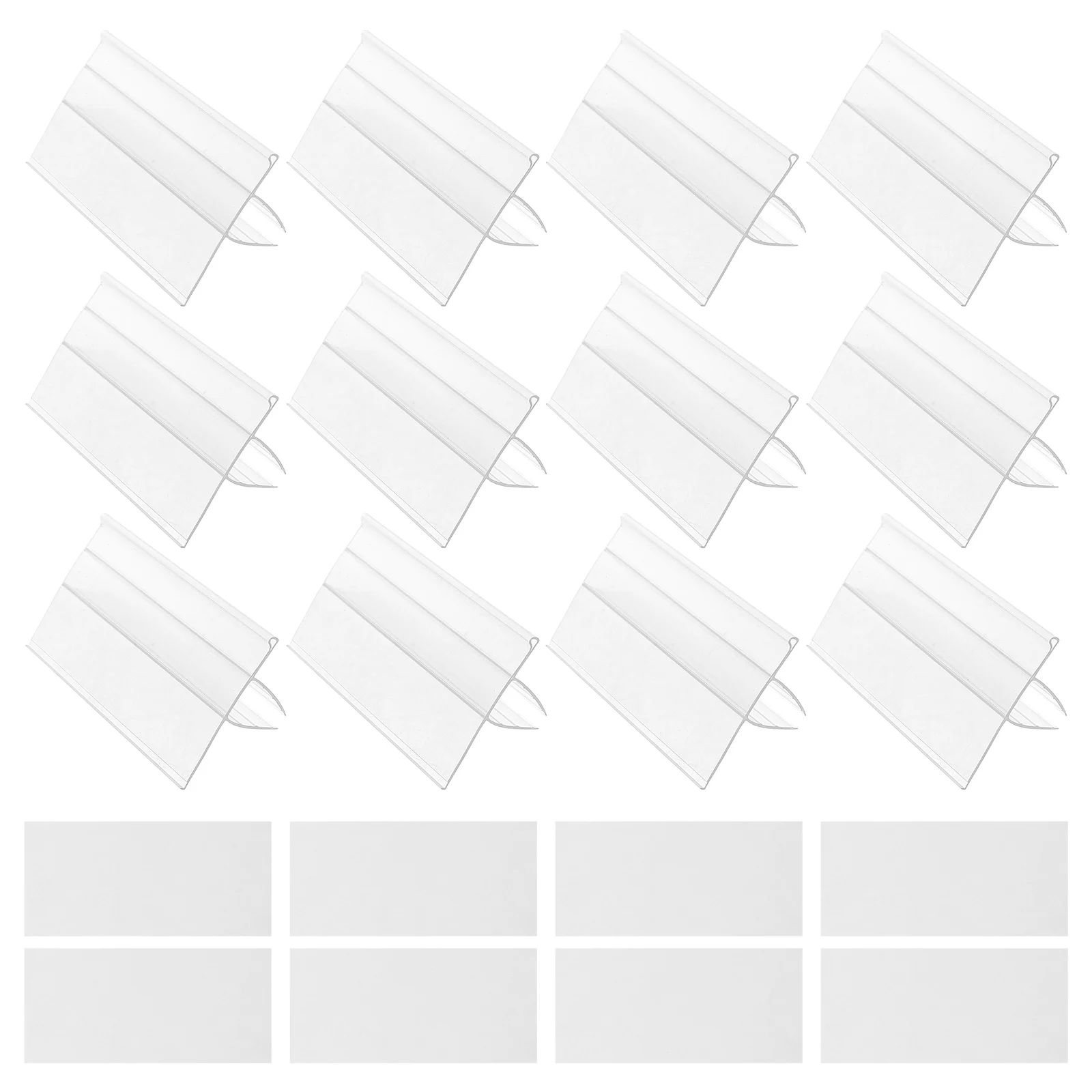 50Pcs Shelf Label Holders Plastic Transparent Wire Rack Clips Label Holders for Retail Display Wire Rack Shelf Clips