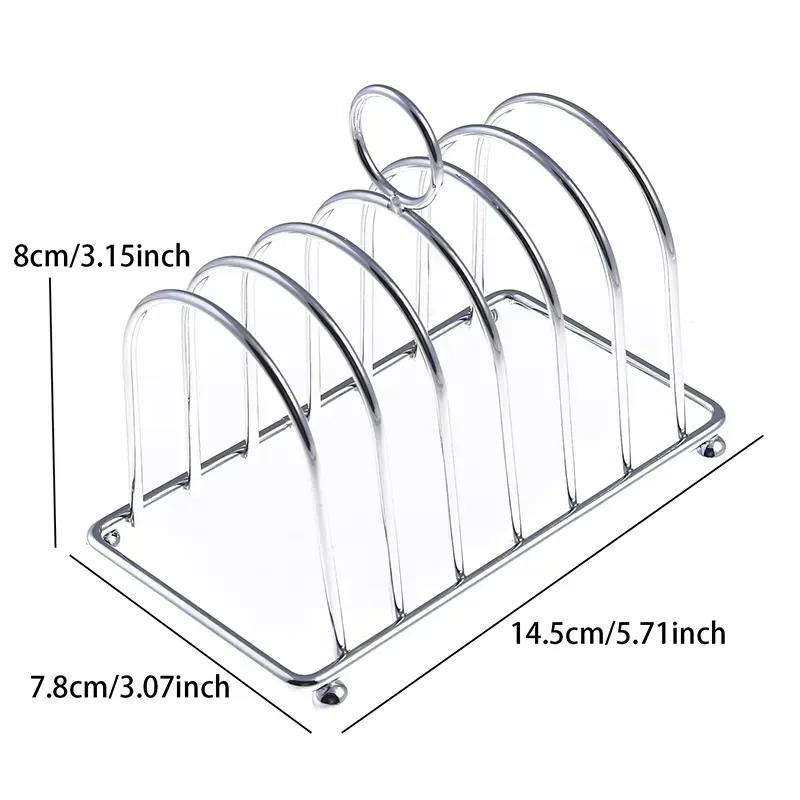 Stainless Steel Toast Bread Rack Restaurant Home Bread Holder 6 Slices Food Display Tool For Restaurant Kitchen Accessories