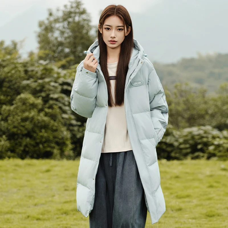 

New 2025 Men's down Jaet Loose Fit Hooded Outdoor Faionable plus Size Couple Sle Mid-Length Trendy Winter Coat