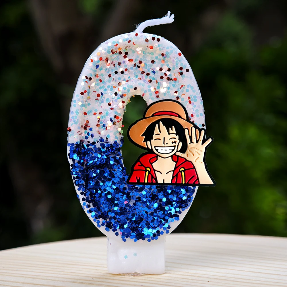Velas con Forma de Personajes de Anime One Piece, Decoración para Pastel de Cumpleaños, Artículos para Fiestas