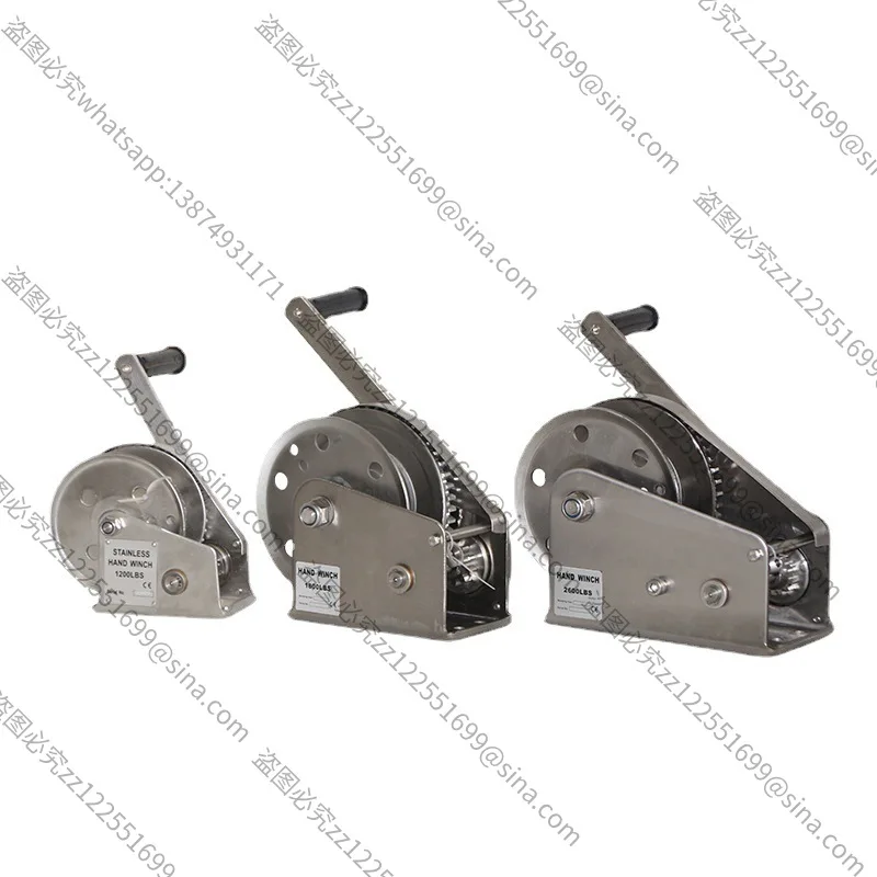 Suitable for 304 Stainless Steel HandWinch, Self-braking Manual Winch HandWinch Tractor 1200 Pounds Small Crane