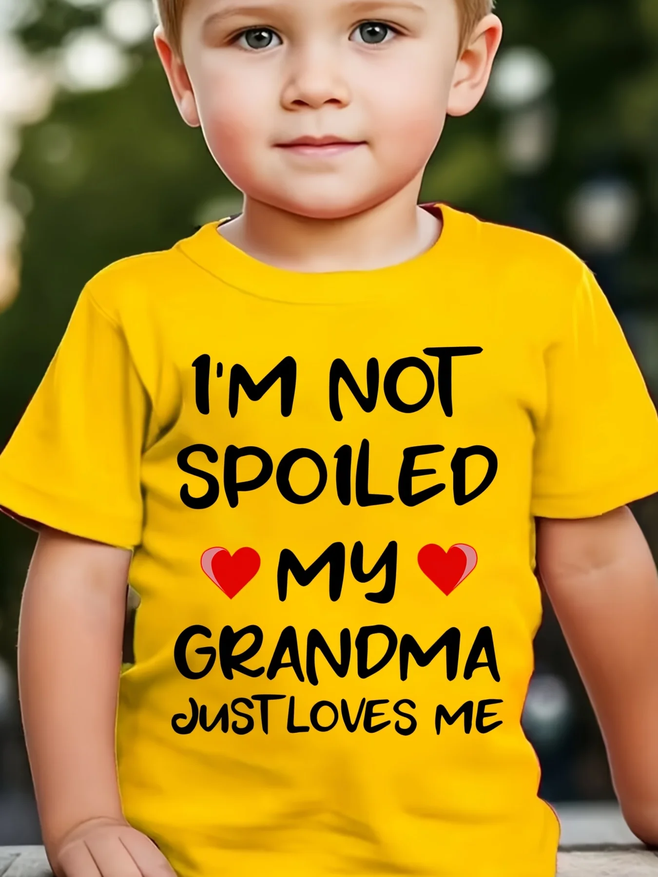 Summer Children's Fashion Short Sleeve I'm Not SPOILED MY GRANDMA JUST LOVES ME Letter Printed Casual Parent Child Top
