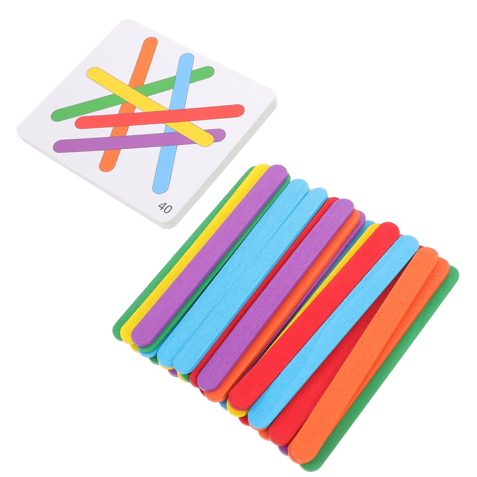 مجموعة واحدة من بطاقات الألغاز الملونة ذات العصا المنطقية، لعبة تعلم التعليم المبكر للفصول الدراسية لمرحلة ما قبل المدرسة، التنمية الحسية للمهارات المعرفية