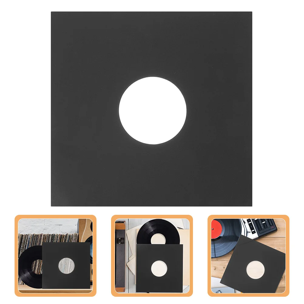 

Vinyl Cleaning Kit Record Sleeve Accessories Anti-static Vinyls Black Po Kraft Paper Outer Sleeves