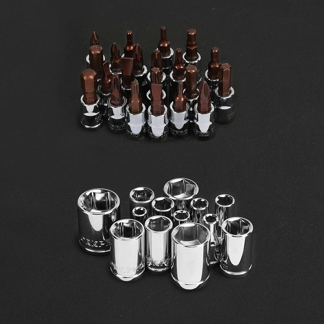 WORKPRO 35 Chiếc Dụng Cụ Cho Dụng Cụ Sửa Xe Bộ Ổ Cắm Hệ Mét 1/4 "Ổ Bánh Cóc Tay Cầm Cờ Lê