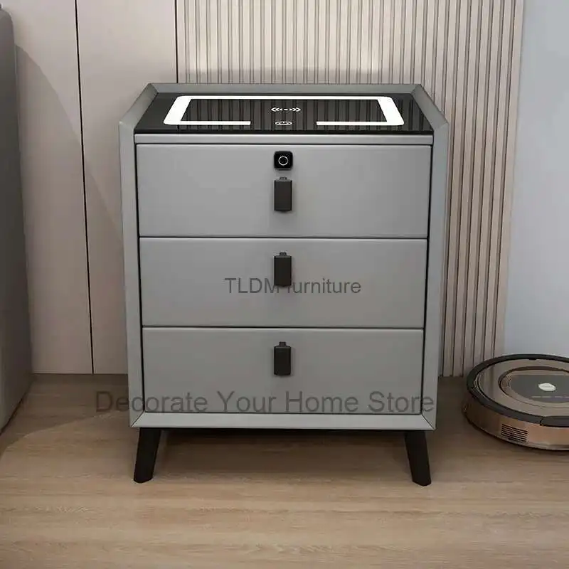 طاولة بجانب السرير ذكية مزخرفة ضيقة مكونة من طاولة بجانب السرير قابلة للإزالة أثاث منزلي فاخر مساعد ميسا دي كابيسيرا