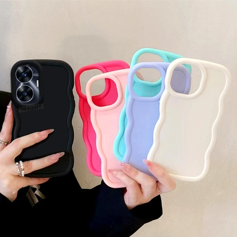 Realmec55 Cute Candy Wavy Силиконовый чехол для Oppo Realme C55 C67 C65 C53 12 11 Pro Plus 12pro Realme12 Lite Мягкая задняя крышка