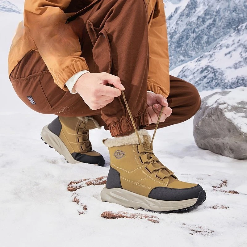 2026 New Trend Men Hiking Sneakers Anti-Slip Trekking Shoes Men With Fur Climbing Shoe For Man Mid-Top Men Shoes Mountain Winter