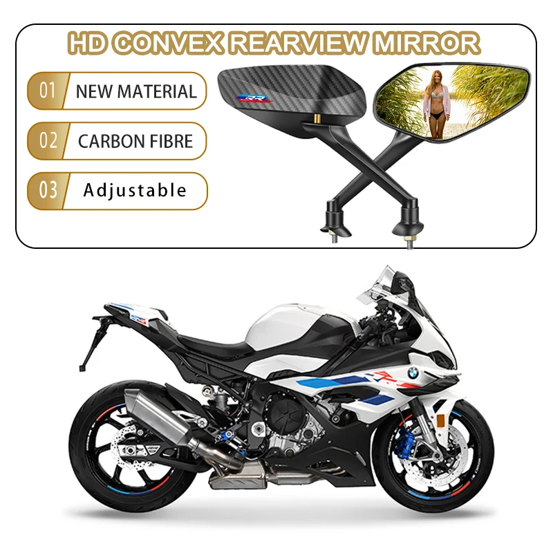 For BMW S1000R S 1000 R S1000RR S1000XR Sport RR  Upgrade Ultimate Durability Carbon Fiber Antiglare Off-road Rearview Mirror