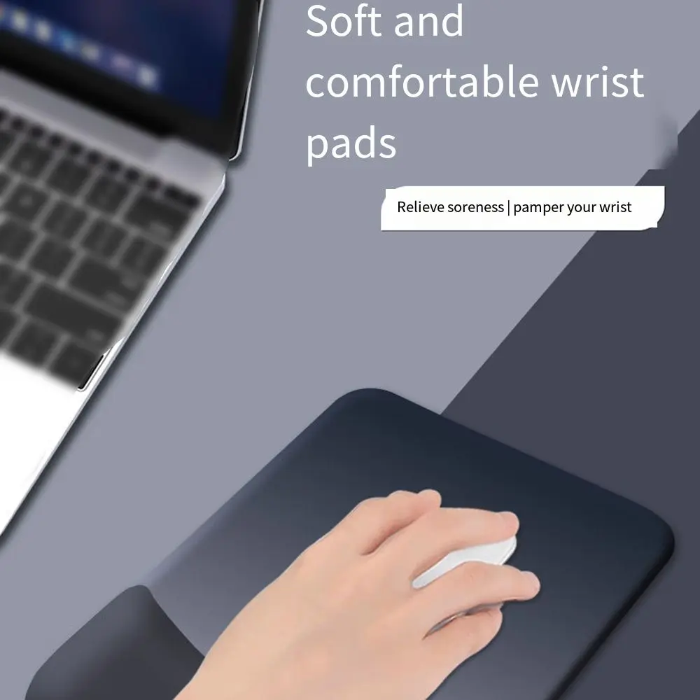 Comfortable Wrist Support Mouse Pad Soft Relax Wrists Gaming Mouse Pads Non-Slip PU Base with Wrist Rest Support