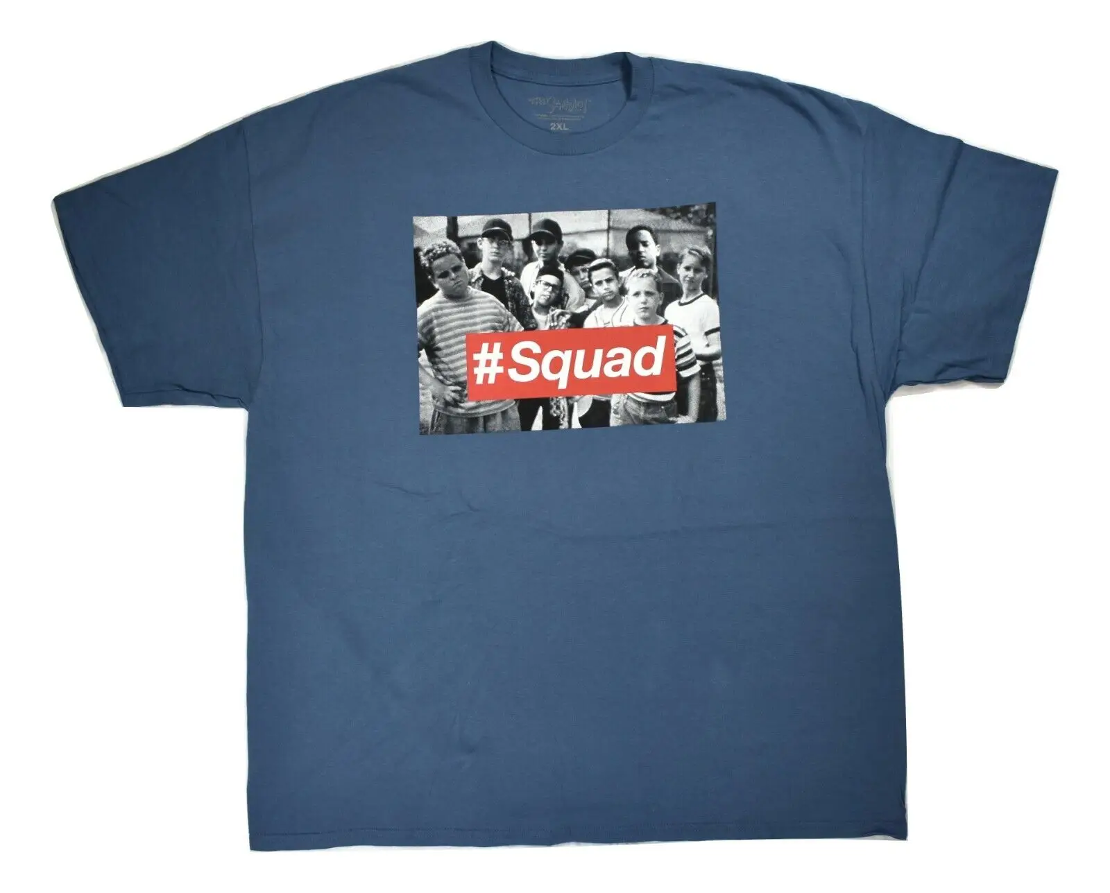 

The Sandlot Mens Baseball Squad Hashtag Group Photo Blue Steel T Shirt New 2Xl