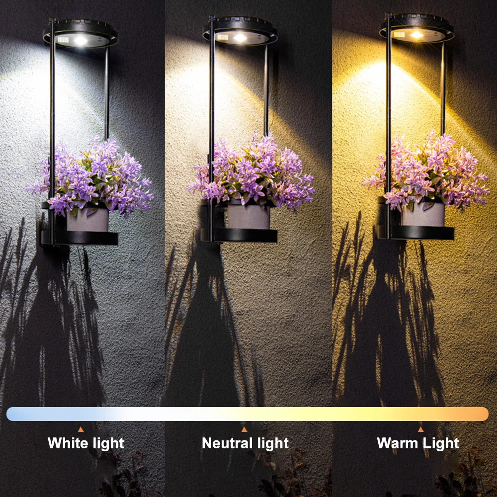 Imagem -04 - Impermeável Solar Floor Lamp com Suporte de Planta Outdoor Wall Fence Light Metal Garden Decor Deck Step Cores de Iluminação