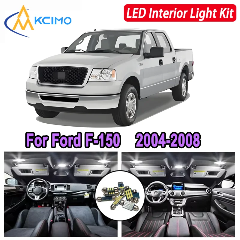 

Kcimo LED For Ford F-150 (2004-2008) Premium Bright LED Interior Dome Map Trunk Light Kit Car Led Lamps Canbus Lamps Car LED