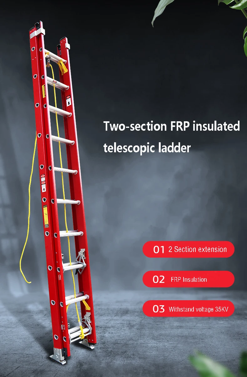 Lineman Safety Insulation Retractable Fiberglass Extendable Ladder