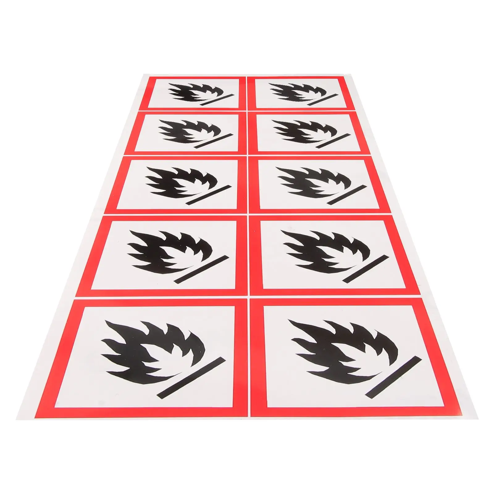 10pcs Warning Stickers PVC Self Adhesive 5x5cm Safety Signs Caution Labels Folder Warning Signs Tags