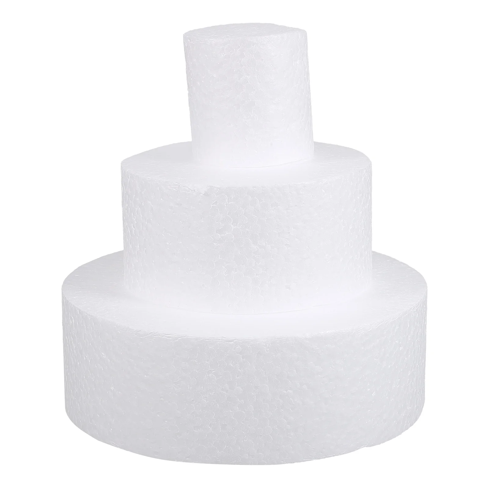 

3 Pcs Fake Birthday Cake Prosthetic Foam Model Party Supplies Tall Dummies White Foams Decor Office