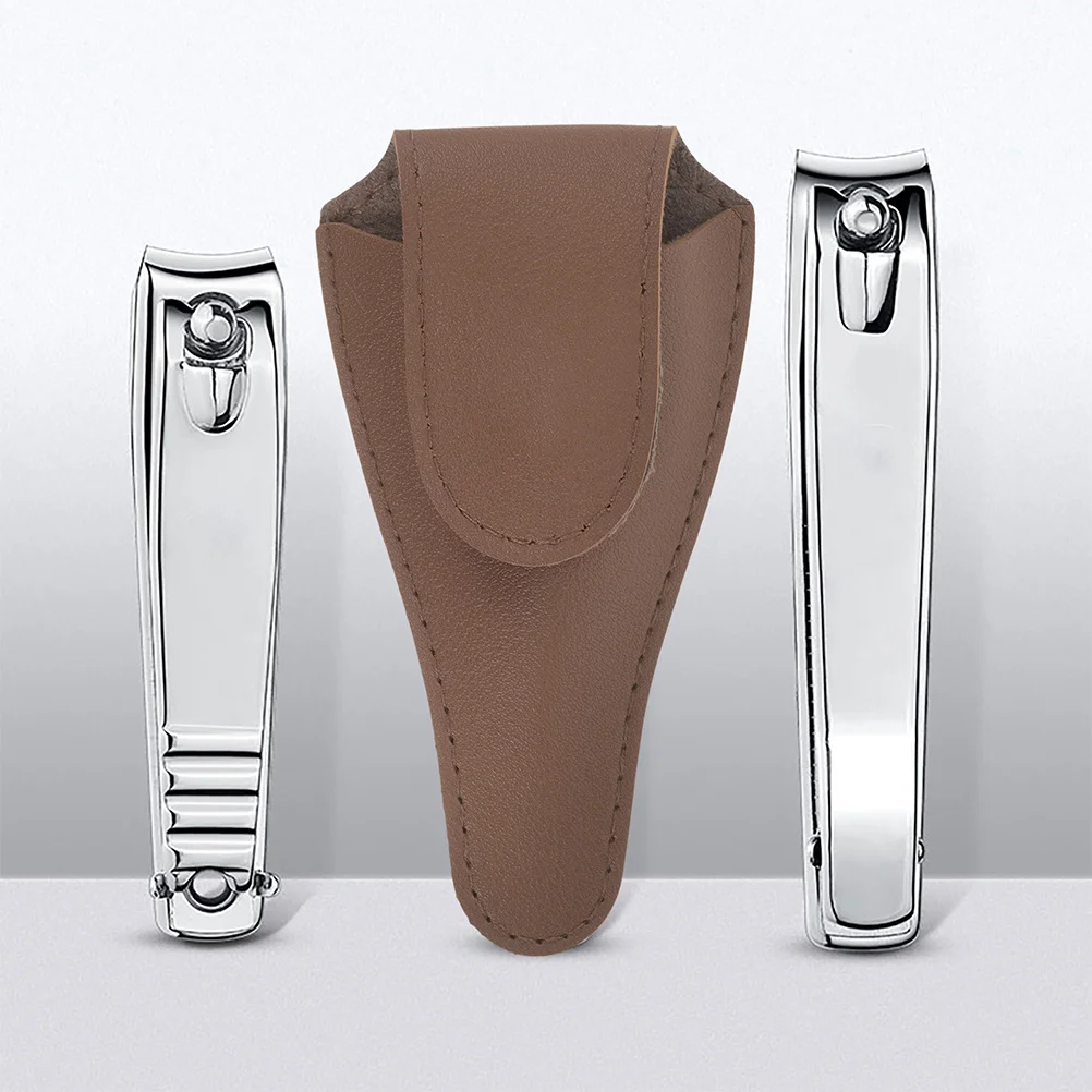 ปลอกหุ้มกรรไกรตัดหนังกำพร้า 2 ชิ้น ทำจากวัสดุ PU สำหรับป้องกันกรรไกรตัดเล็บ กระเป๋าเก็บอุปกรณ์ทำเล็บแบบพกพา