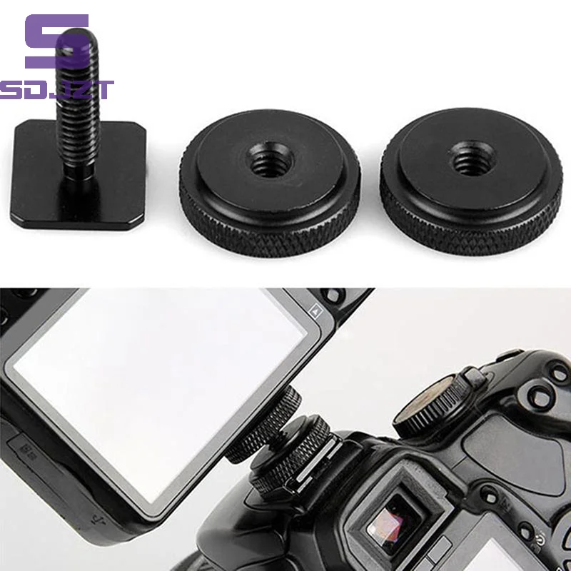 1/4 Double Conversion Screw Flash Metal Hot Shoe Mounts Camera Flash Adapter Upgrade Photography 2-in-1 General Components Tools