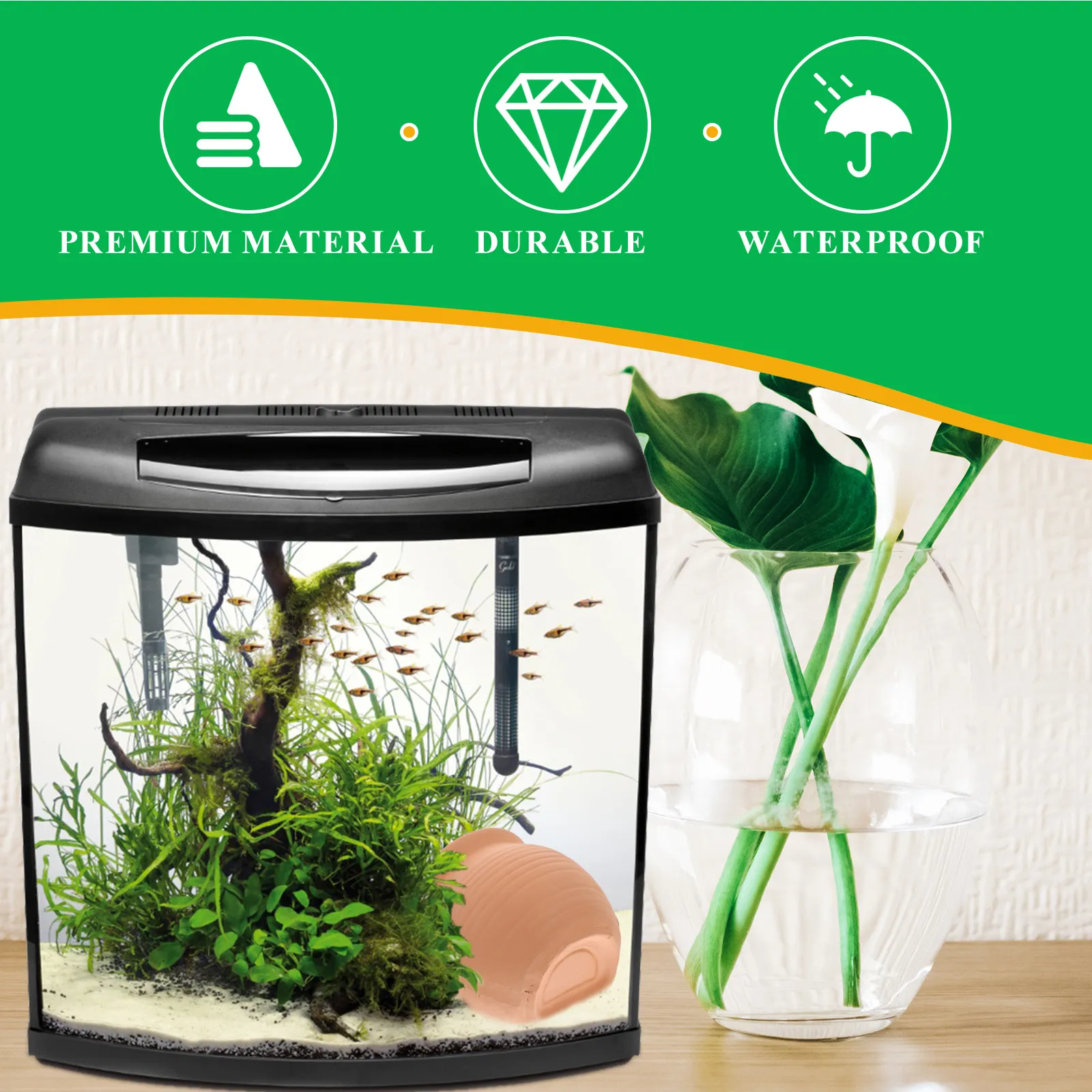 2Pcs Fish Tank Hideout Jar Nat - огляд і ціна Aquarium Fish Jar