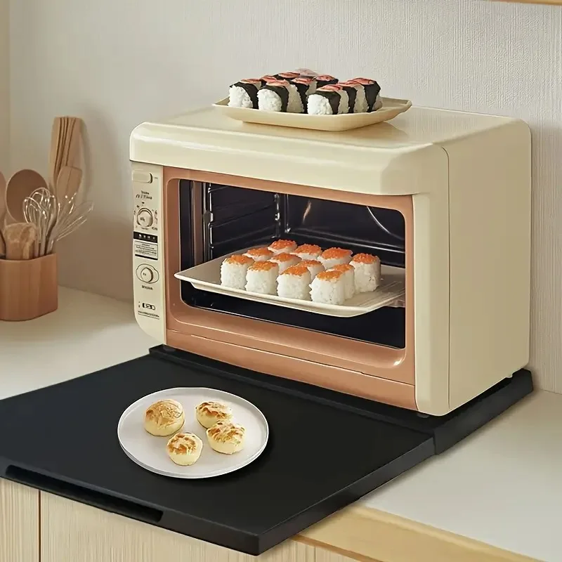 Heavy-duty Pull-out Cabinet Storage Rack - Carbon Steel Microwave Oven Shelf , Suitable for Pantrys, Countertops, and Cabinets