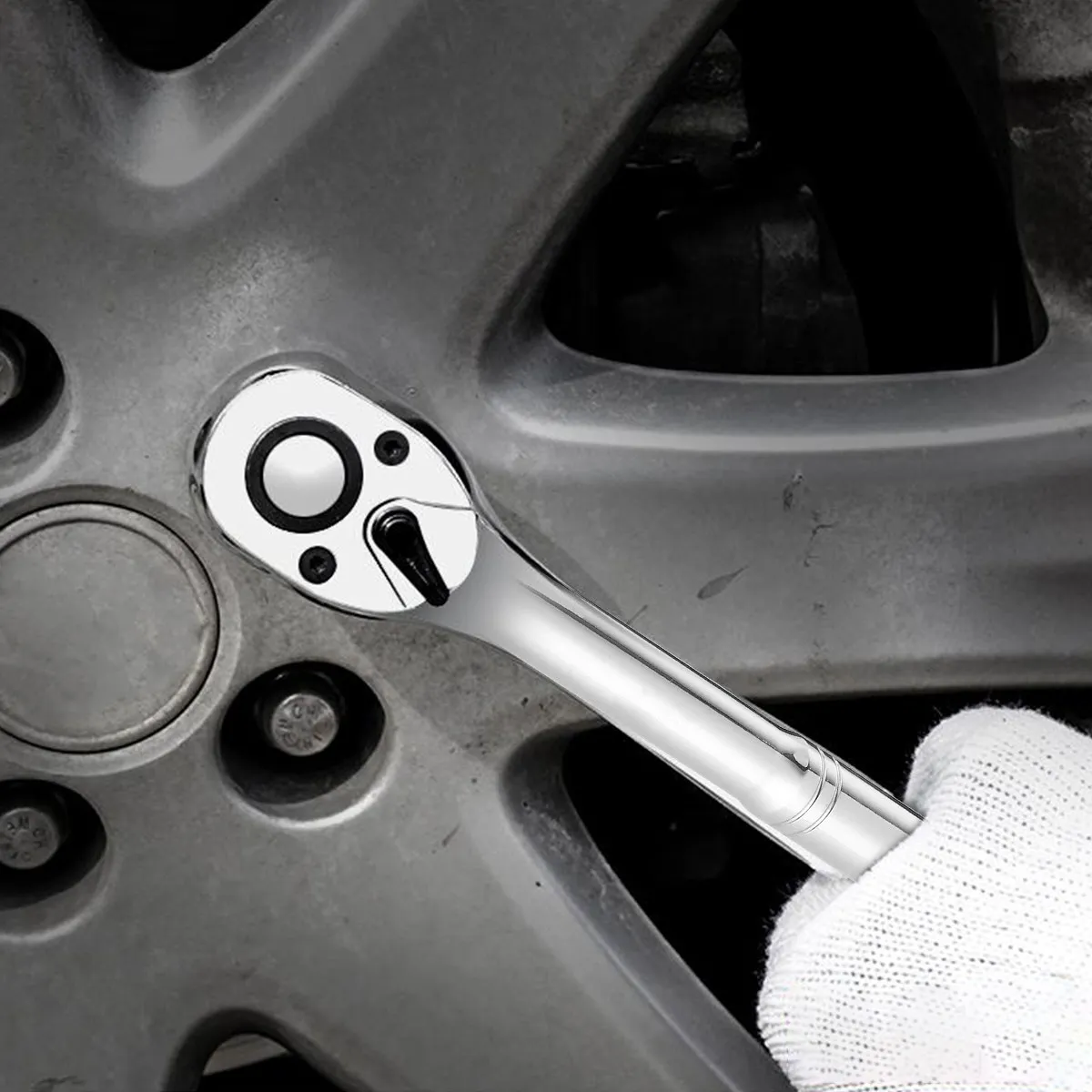 72 Teeth -V Ratchet Wrench Socket Spanner Quick Release Repair Tool Suitable for Car Emergency and Tight Spots