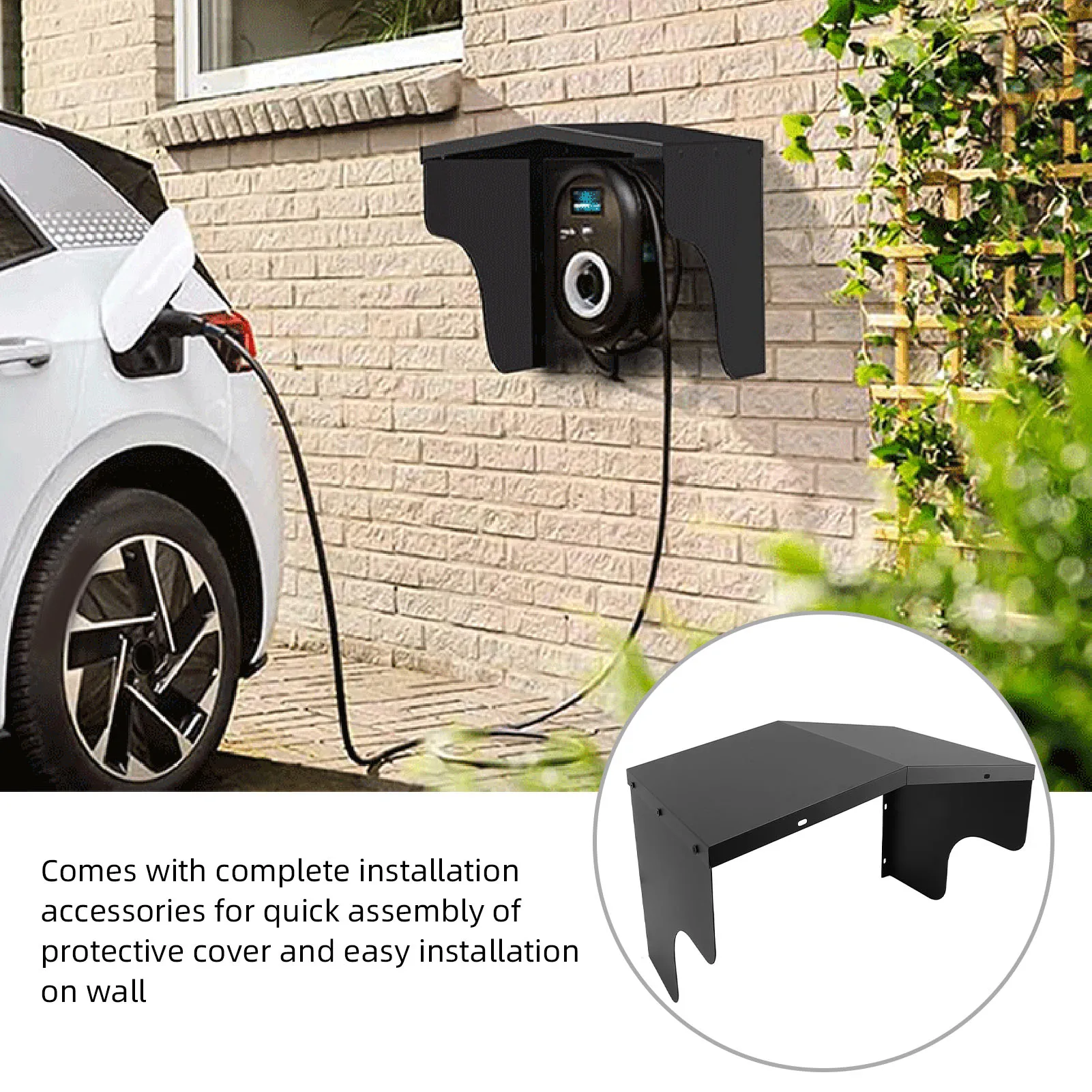 Electric Vehicle Charging Post Roof Electric Vehicle Charging Station Roof Weather Proof Carbon Steel Charger Protective Cover