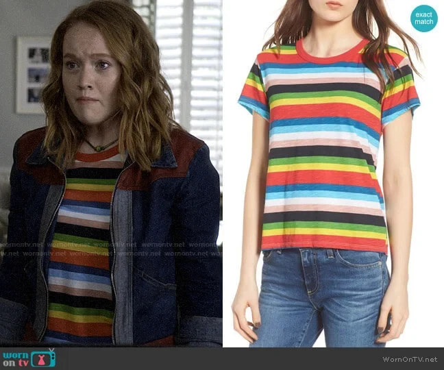 Max Mayfield Rainbow Striped Cosplay Costume Outfit Casual Top TV Character Inspired Fan Wear Tshirt Women Men's Tshirt Clothing