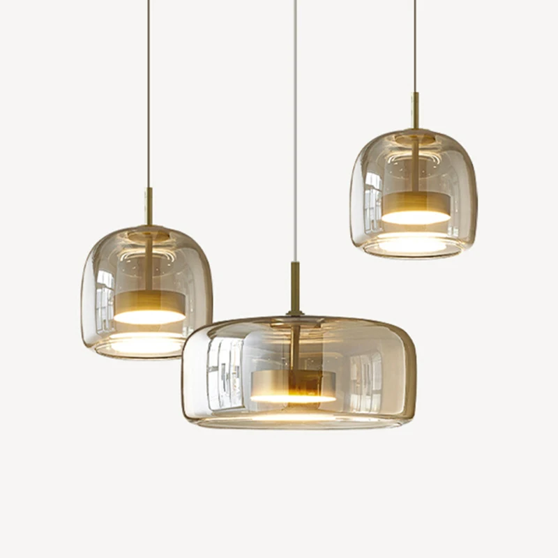 

Modern Minimalist Glass Pendant Light Nordic LED Hanging Chandelier for Bedroom Dining Room Bar Indoor Decorative Lighting