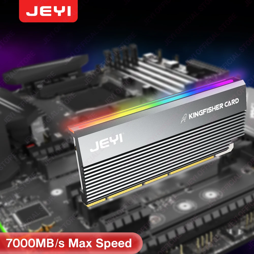 

JEYI RGB PCIe 4.0 NVMe Adapter, PCIe to NVMe M.2 SSD Adapter Card with Aluminum Heatsink, Compatible with Gen4 Gen3 Gen2 Gen1