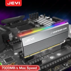 JEYI-NVMe Placa Adaptador com Dissipador De Alumínio, RGB, PCIe 4.0, M.2 SSD, Compatível com Gen4 Gen3 Gen2 Gen1