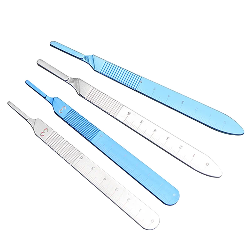 Medical scalpel handle 3 # 4 holder thickened stainless steel titanium alloy surgical plastic scalpel with scale