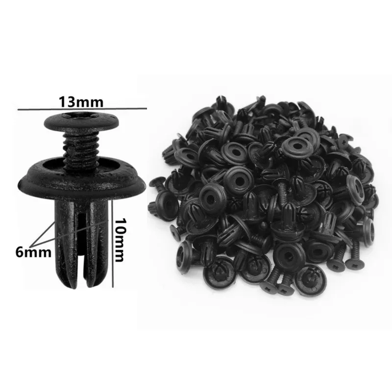 6mm Motorrad Auto Kotflügel Schraube Niet Tasche Verpackt Für Mitsubishi Radlauf Auto Stamm Kunststoff Verschluss Clip Reparatur Kleine box