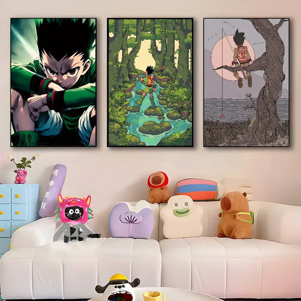 Anime H-Hunter × H-Hunter Art Gon Freecss Manga Poster HD Print Vintage Wall Art Decor for Home Study Room