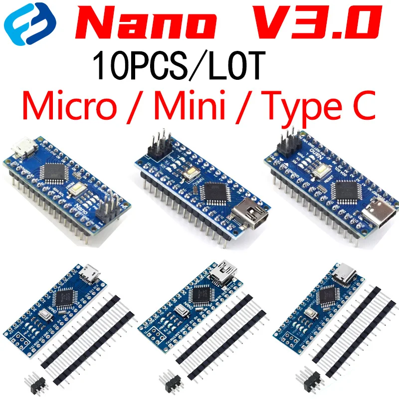 Type-C USB Nano 3.0 With Bootloader Compatible Nano 3.0 Controller For Arduino CH340 USB Driver 16Mhz Original IC ATMEGA328P